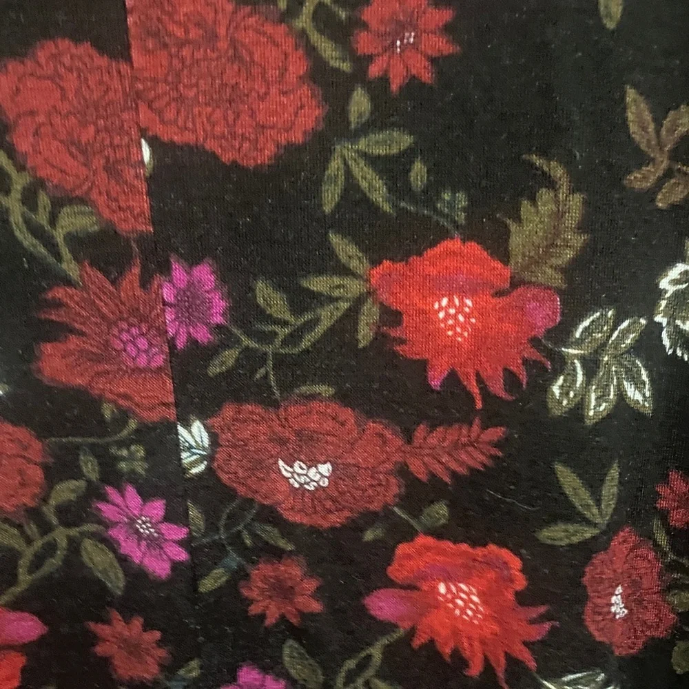 Joan Vass Gray and Pink Floral Top